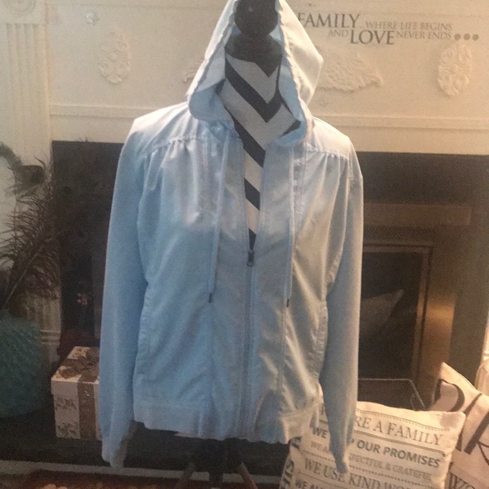 Pale blue hoodie jacket